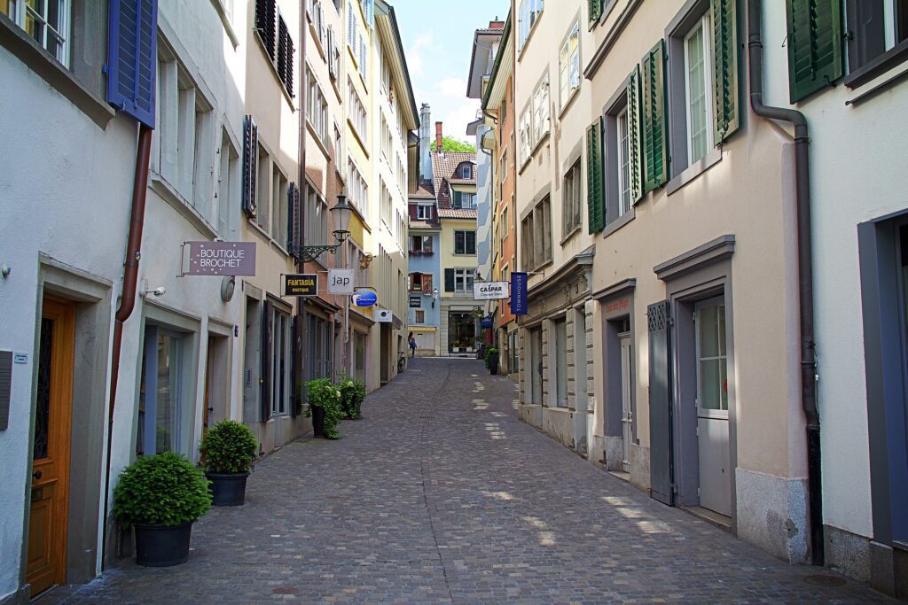 Old Town Altstadt shops in Zurich Switzerland