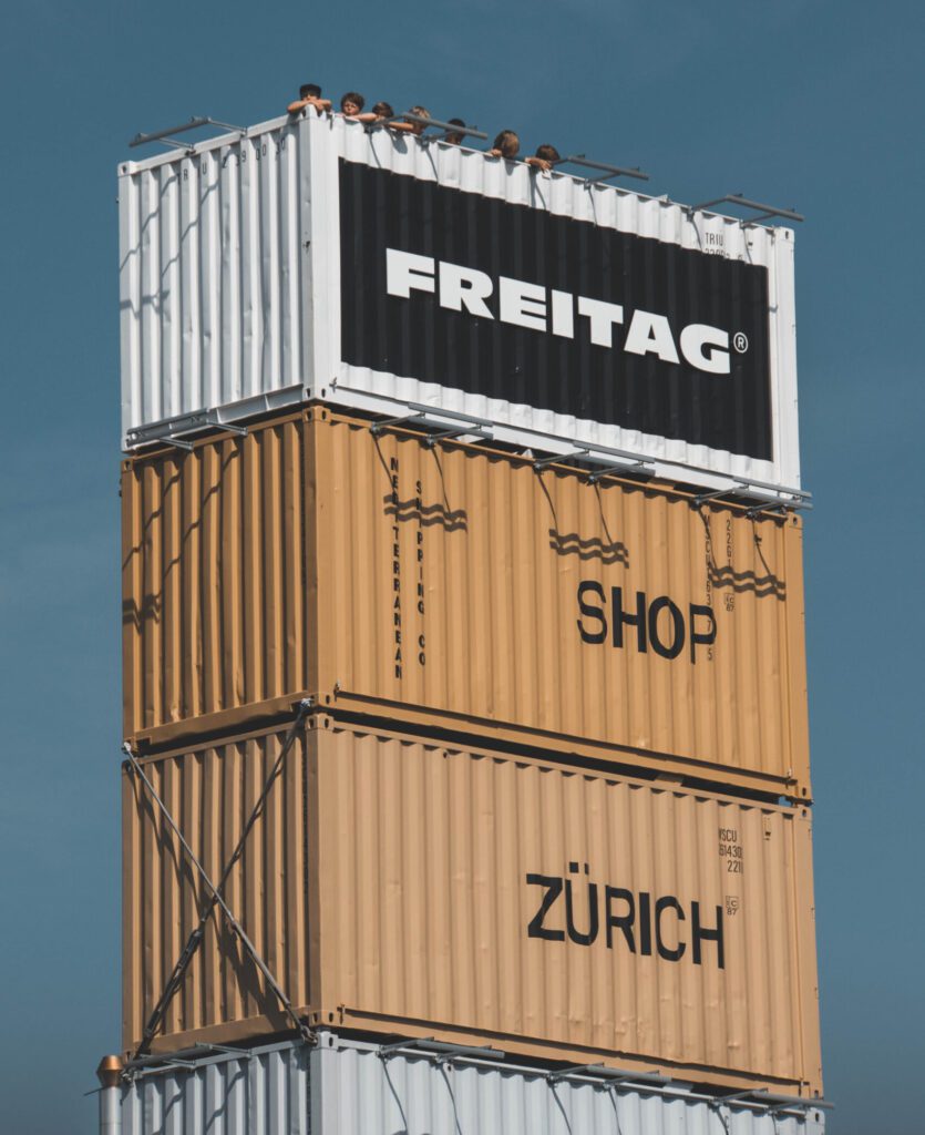 freitag tower shipping containers in zurich switzerland