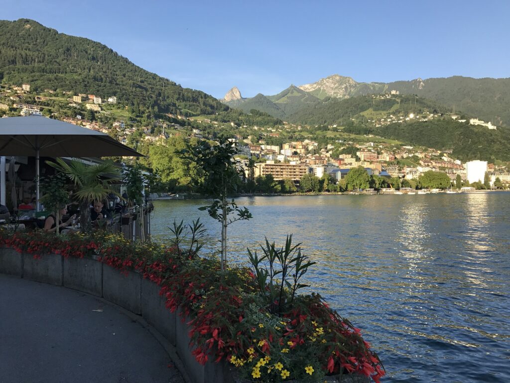 lake with view of geneva switzerland