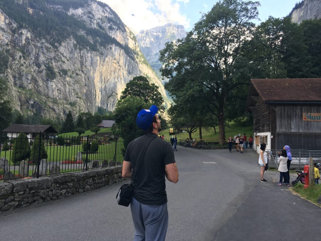 exploring the Lauterbrunnen valley in Switzerland