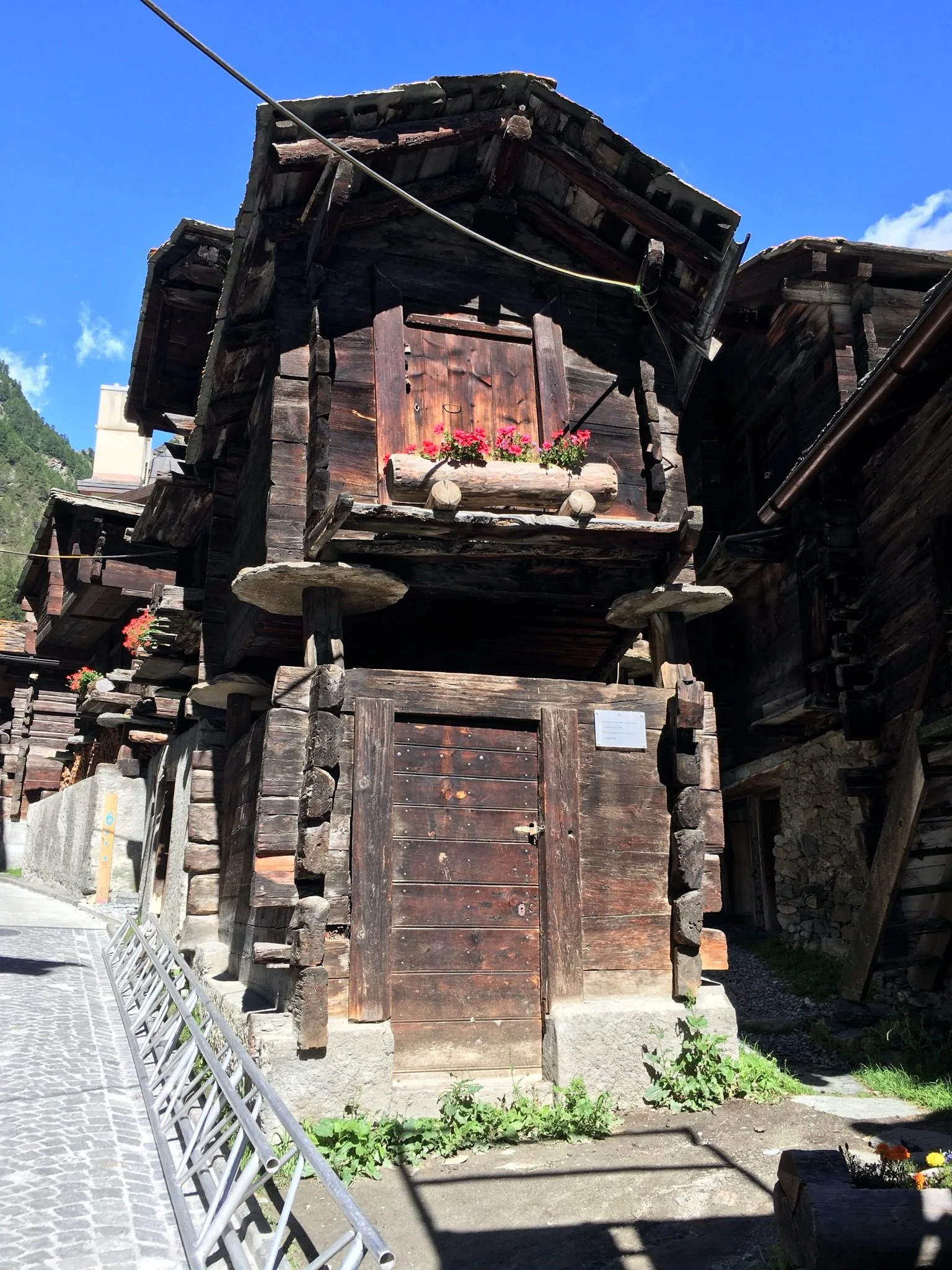 old houses in the old town hinterdorf in zermatt switzerland