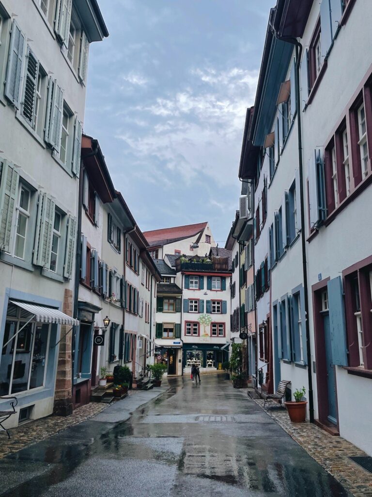 street in altstadt old town grossbasel in basel switzerland