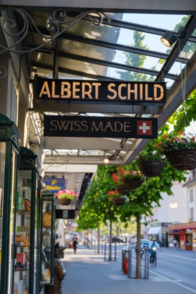 shopping street Höheweg in Interlaken Switzerland