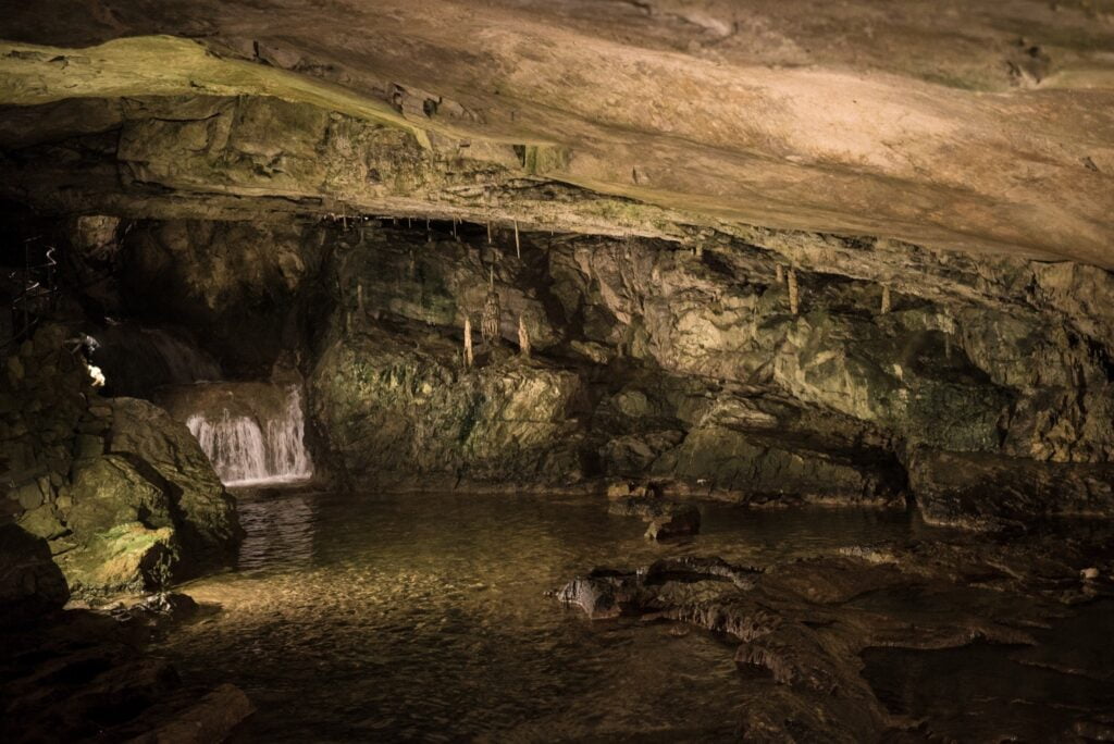 inside the St. Beatus Caves in Switzerland