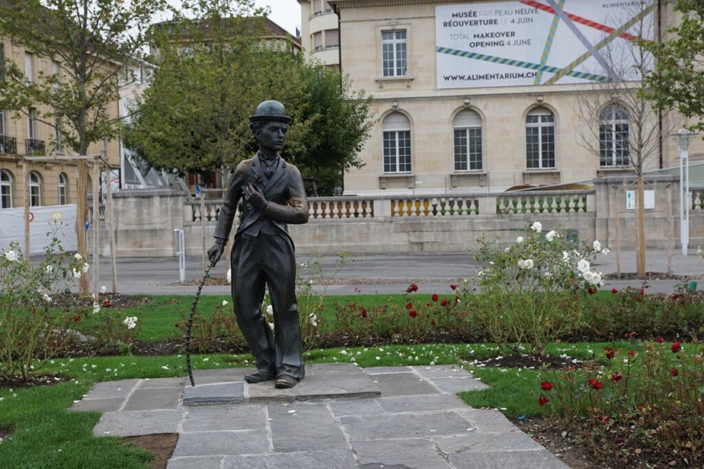 Charlie Chaplin statue in Vevey switzerland